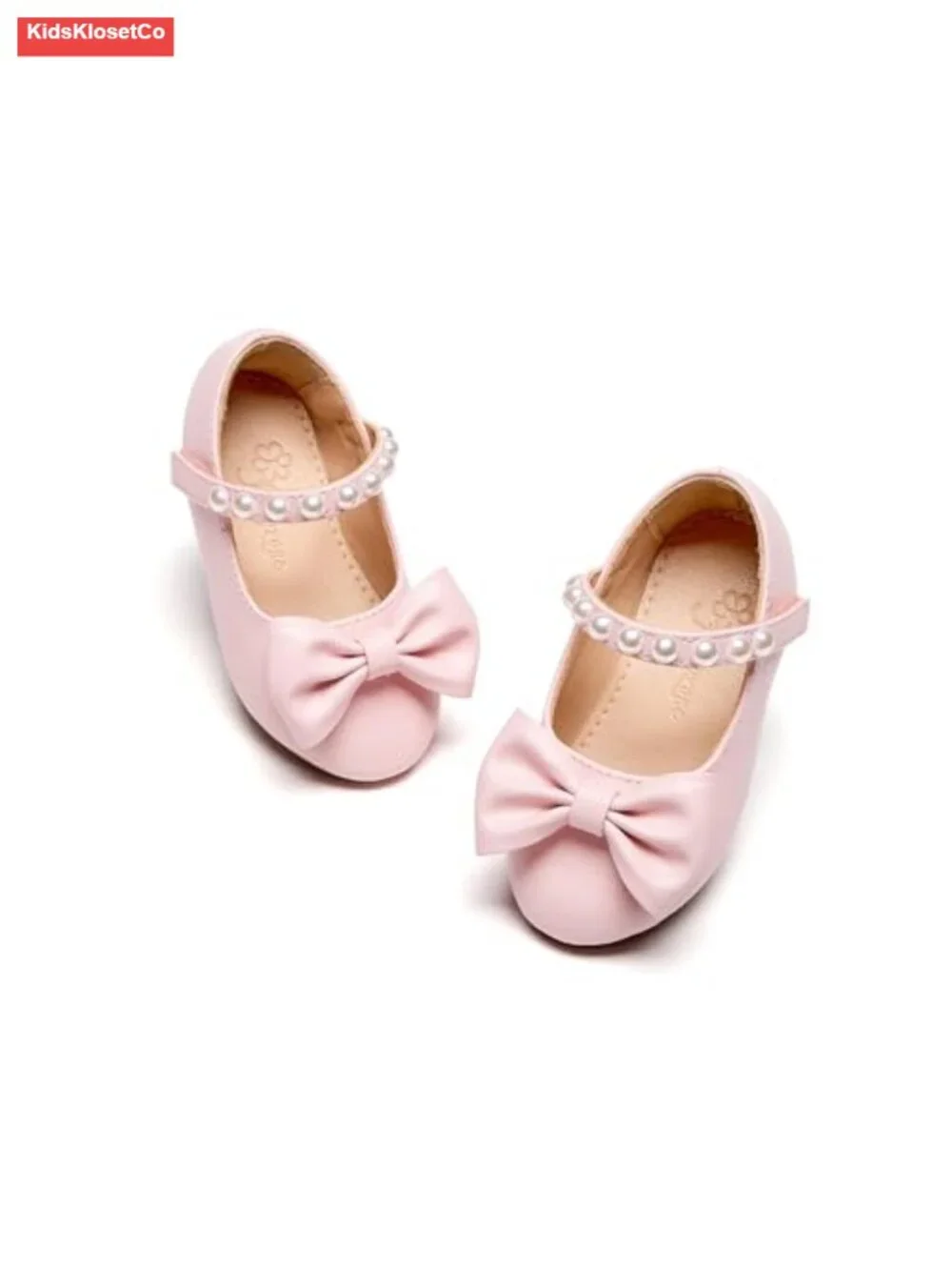 Toddler Girls Ballerina Flat Mary Jane Dress Shoes with Hook & Loop Closure